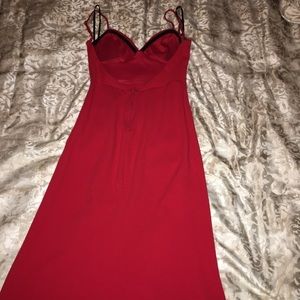 A red dress with high slit